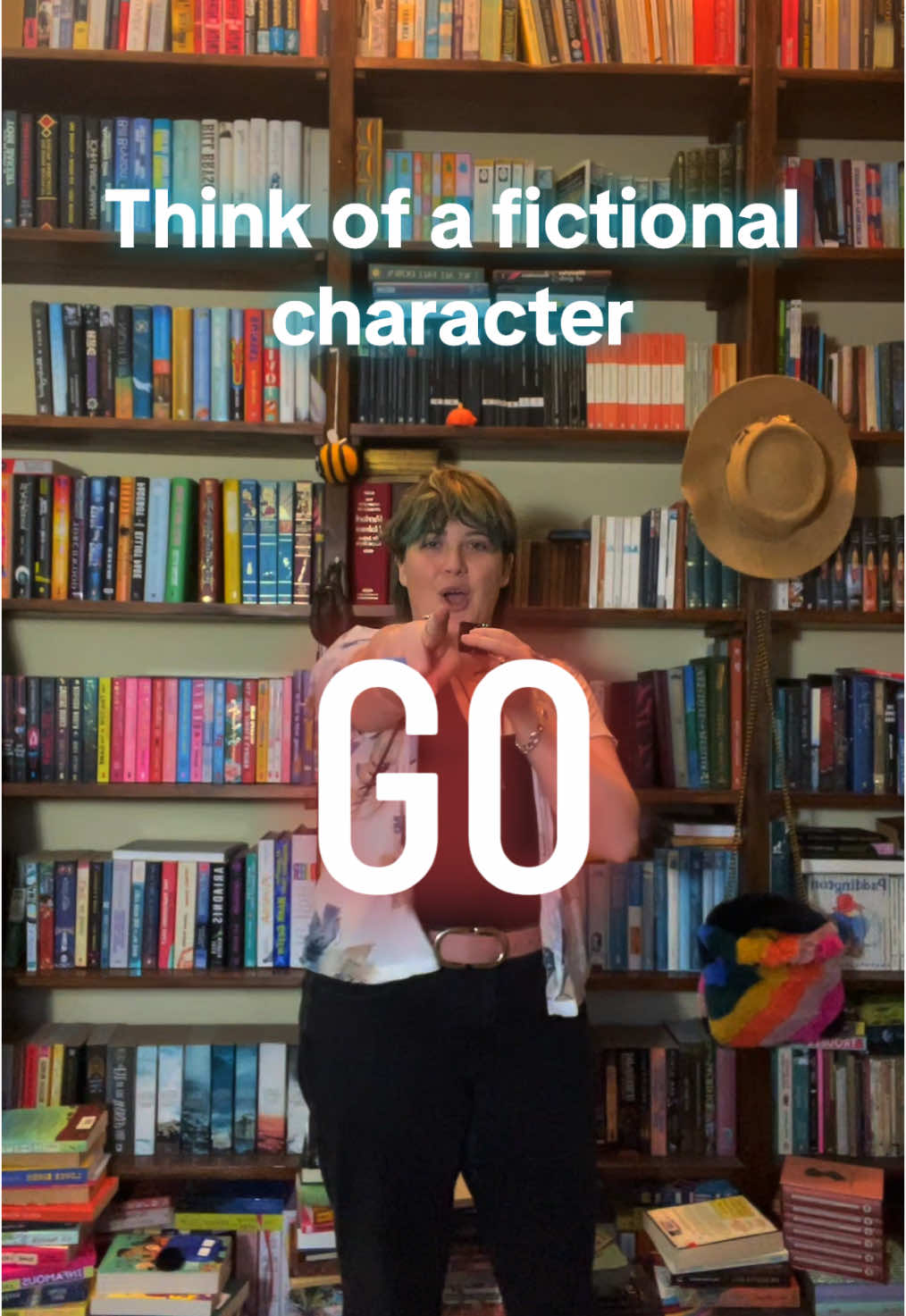 Think of a fictional character, go! #book #BookTok #film #tv #game #series #anime #fandom #fiction #fictionalcharacters #thinkofafictionalcharacter #joinin #interactive #interactivecontent #play 