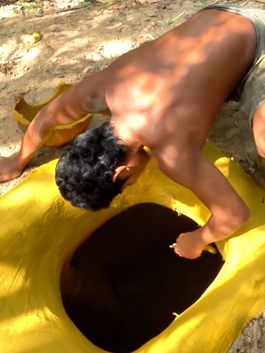 Building The Most Yellow Water Slide To Underground Swimming Pool