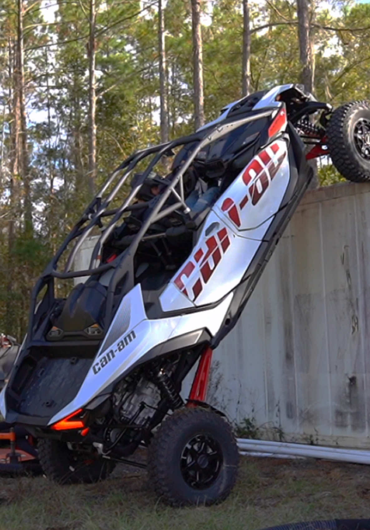 Our new 2025 @Can-Am Off-Road Mav R easily climbing to the top of the shipping container #canamoffroad #utv #sxs  #4x4  #maverickr #mavr 