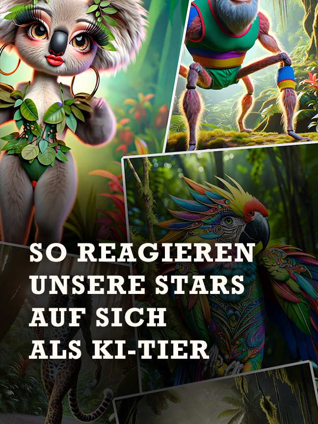 Wir hatten eine KI gefragt, wie unsere Dschungel-Stars als Tiere aussehen. SO war ihre Reaktion 😆 Was denkt ihr, passen die alter egos?  Wie sich unsere Stars als Camper im Dschungel machen, seht ihr ab dem 24. Januar immer um 20:15 Uhr!  #IBES #Dschungelcamp #KI #Tiere #RTL #RTLPlus