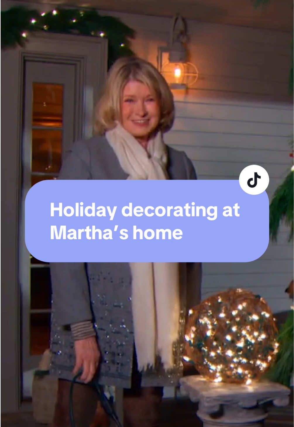 Martha’s homes come alive during the holiday season. Watch as she creates a festive display on her front porch in this throwback clip. #marthastewart #christmasdecor 