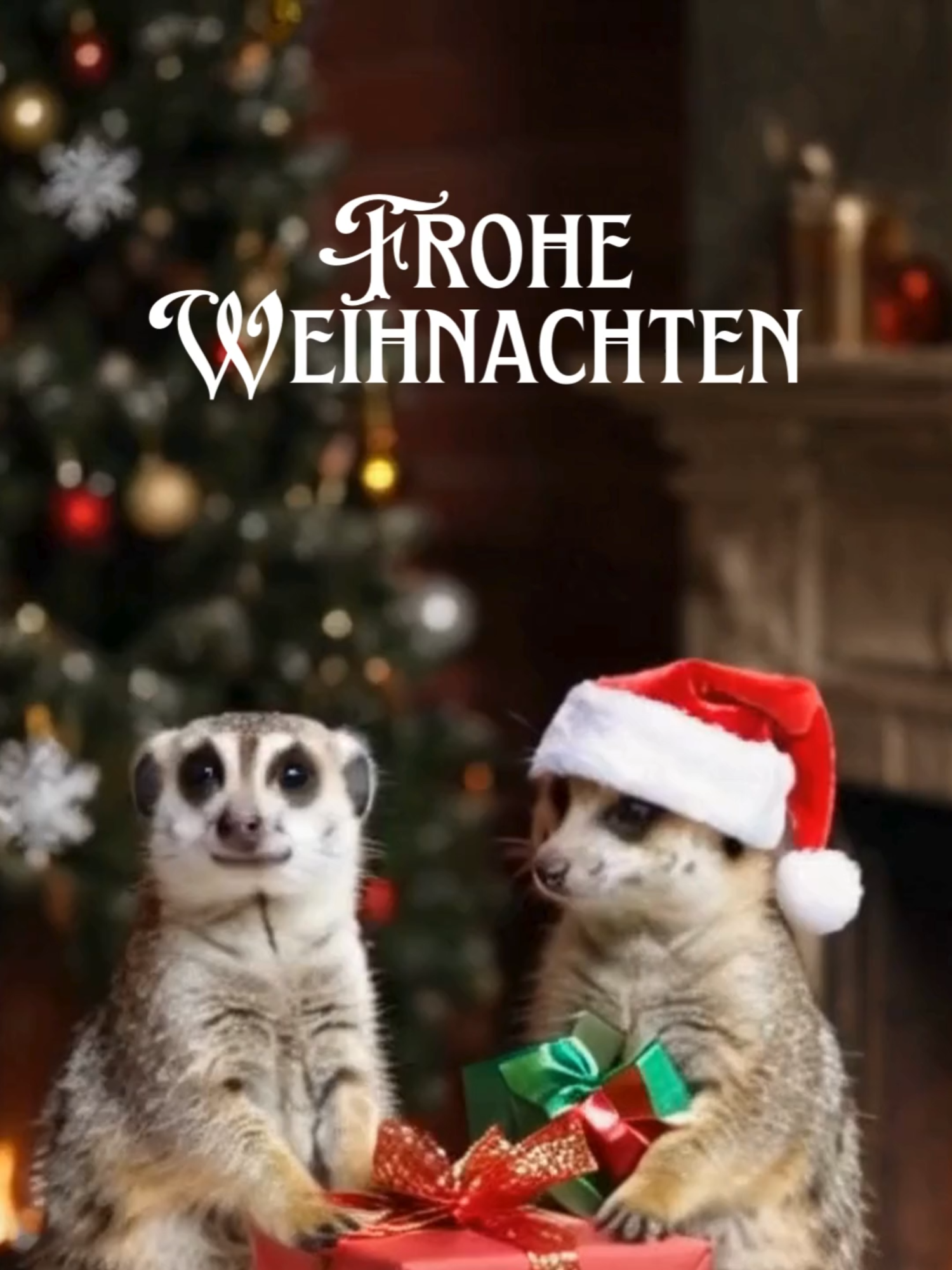 Ich wünsche euch frohe Weihnachten und Gesundheit🎄 #foryoupage❤️❤️ #foryоu #virale #foryour #virał #fyp #dezember #grüße #erdmännchen #weihnachtsgrüße #froheweihnachten