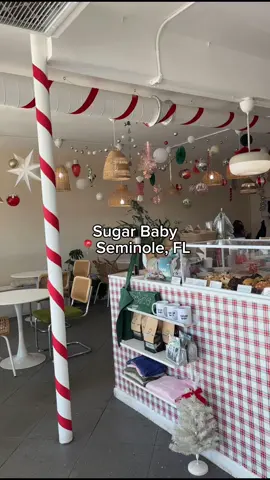 if you're struggling to get in the holiday spirit, I highly suggest visiting @Sugar Baby 🤍 I was absolutely obsessed with the christmas decorations in here 🎄✨🧑🏼‍🎄  the drinks were so cute, macarons were 10/10 & the avocado toast was delicious!! immaculate vibes all around #seminolefl #sugarbaby #coffeeshop #cutecafe #christmas #christmasinflorida #coffee #matcha #happyholidays #christmasdecor #thingstodoinflorida #cutecoffeeshop #contentcreator #microinfluencer 