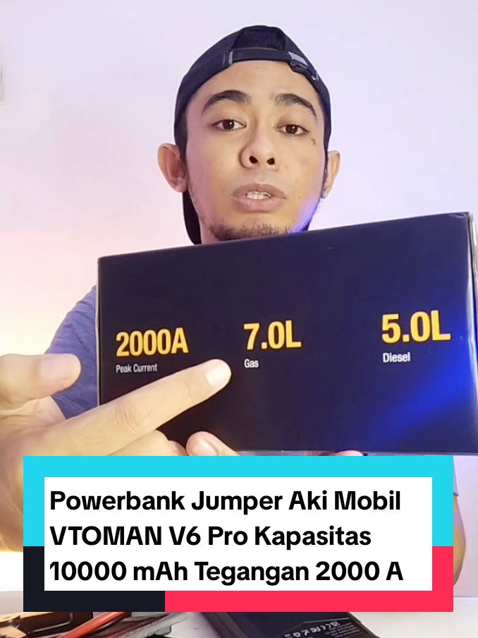 Membalas @umarpati Powerbank Jumper Aki Mobil VTOMAN V6 Pro Kapasitas 10000 mAh Tegangan 2000 A  #jumperaki #jumperakimobil #vtoman 