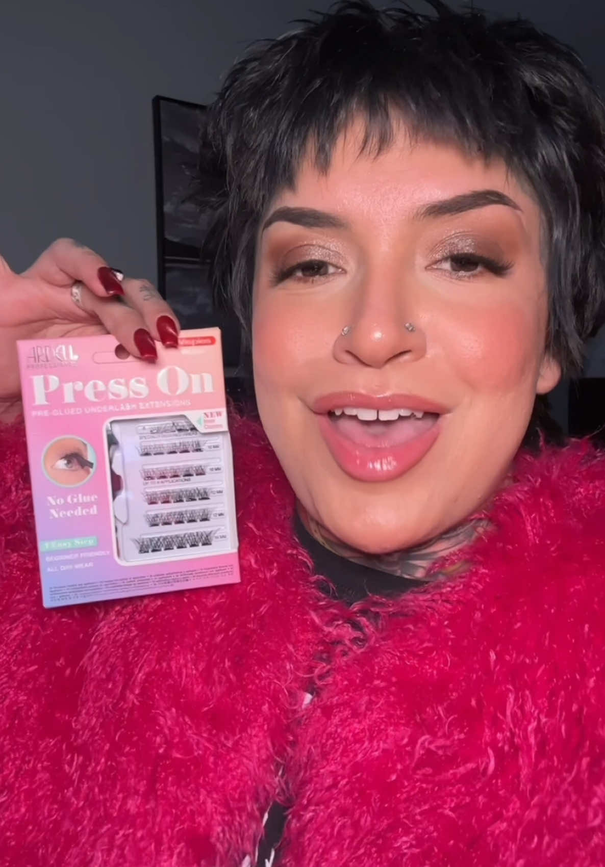 These @ArdellBeauty Press On Pre-Glued Underlash Extensions are soooo easy to apply and will stay on through a lot 🤣! I love this brand so much and am so happy to partner with them on this video. Available on @Amazon! #ArdellBeautyPartner #ARDELLBeauty #PressOnLashes #LazyGirlLashes #PressOnbyArdell