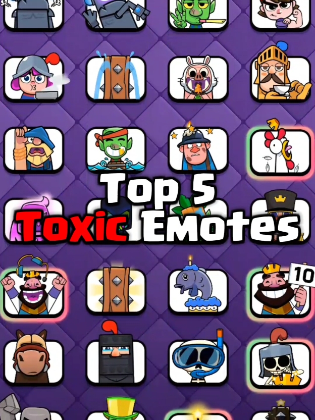 Top 5 Toxic Emotes 💀  #superhog #super1hog #clashroyale #fyp #viral #trending #edit 