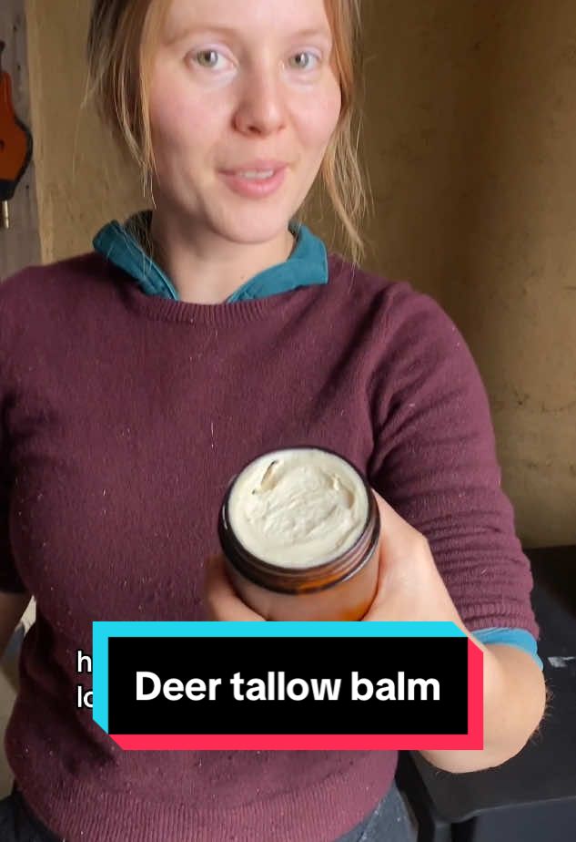 How we make tallow balm from whitetail deer tallow 🦌 #tallowtok #urbanhomestead #offgridliving 