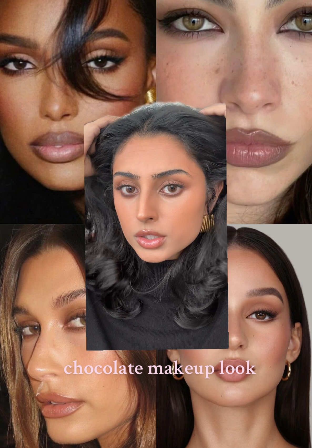 a little milk chocolate makeup moment 🤎 #chocolatemakeup #makeuptutorial #hauslabsfoundation #hauslabsconcealer #refylipsculpt #refybeauty #saiebeauty #wintermakeuplook #makeuptok #BeautyTok #greenscreen 