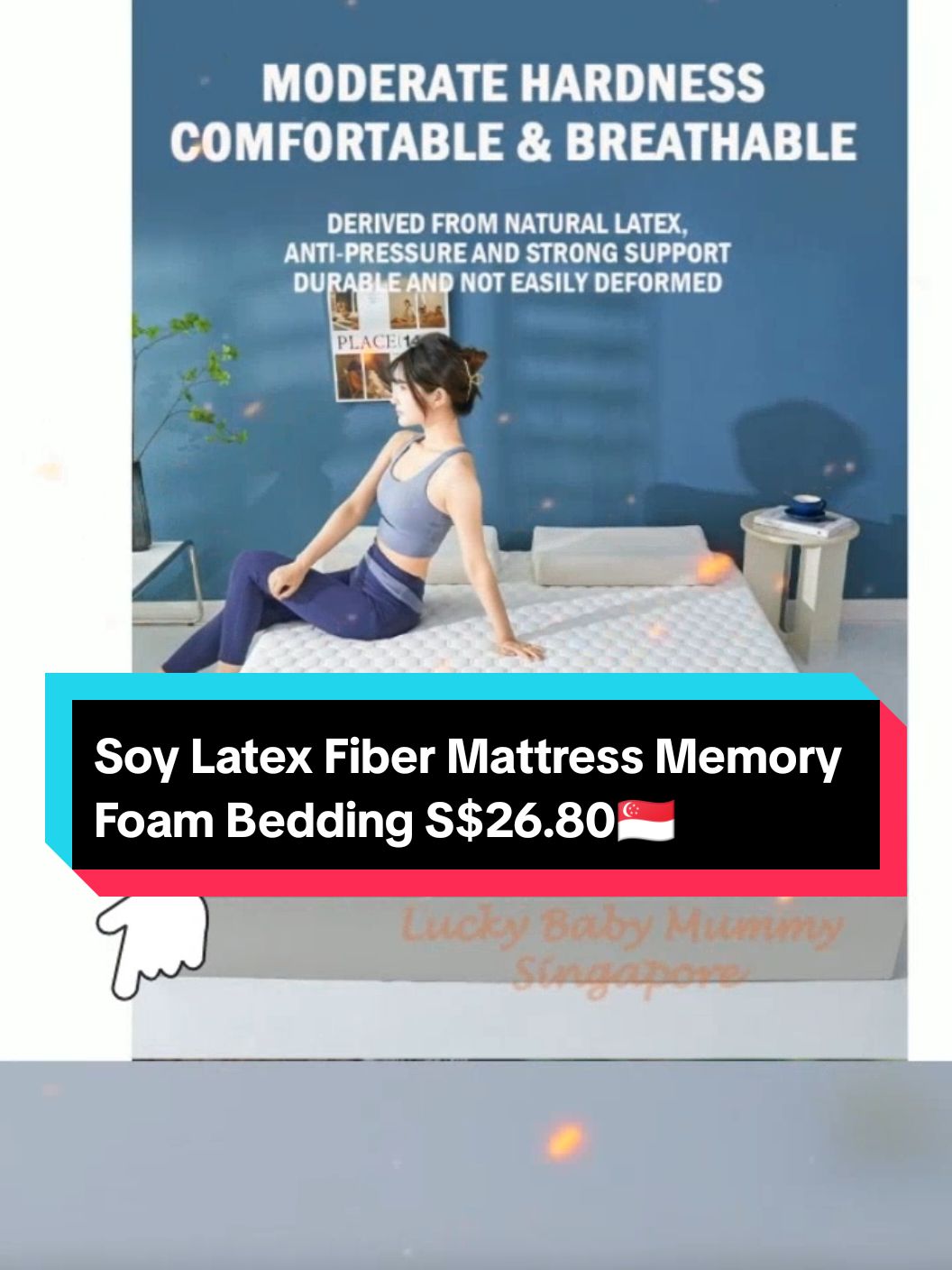 Soy Latex Fiber Mattress Memory Foam Cotton Single Queen King Fordable Antibacterial Bedding #bedding #sleep #sg #fyp 