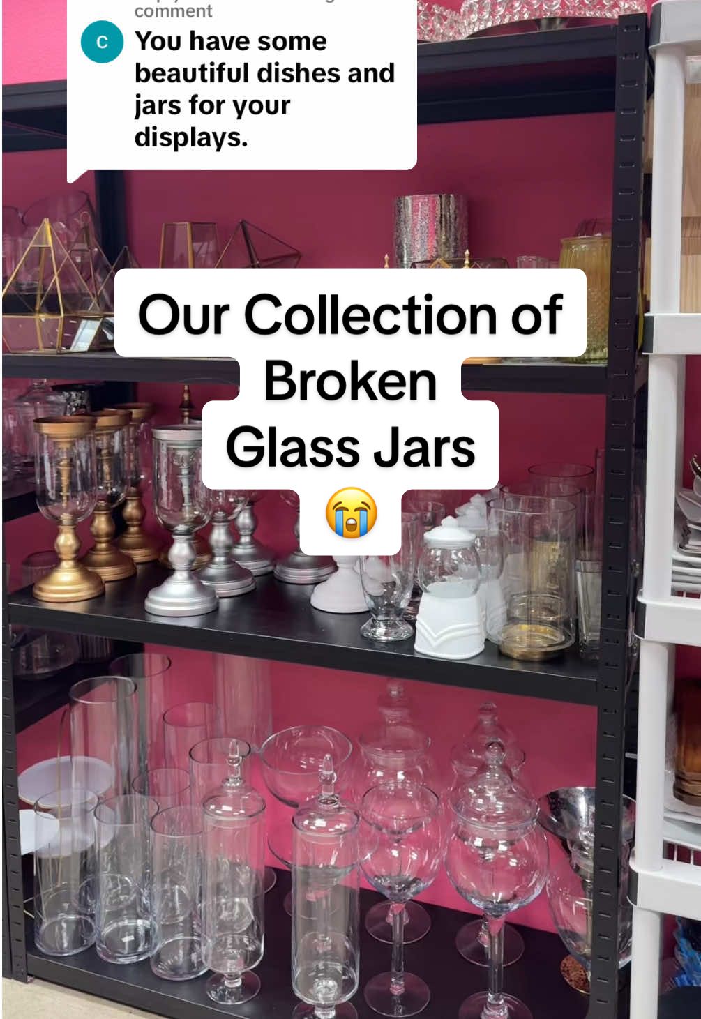 Replying to @carmen barrington Thank you!! I’ve been collecting these for over 13 years and my heart breaks when something breaks 😭 #candybuffet #glassjars #candyjars #candytanble #desserttable #desserttabledecor #SmallBusiness 