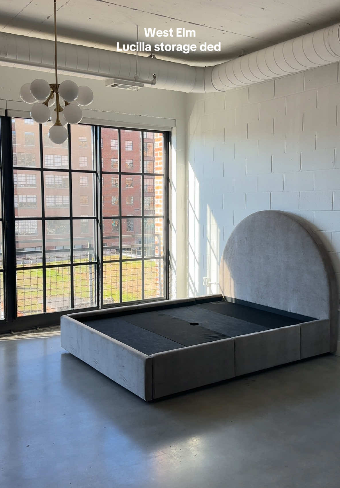 My bed is finally here! Absolutely love it @West Elm 🧞‍♀️ Now let’s start to actually moving in!!