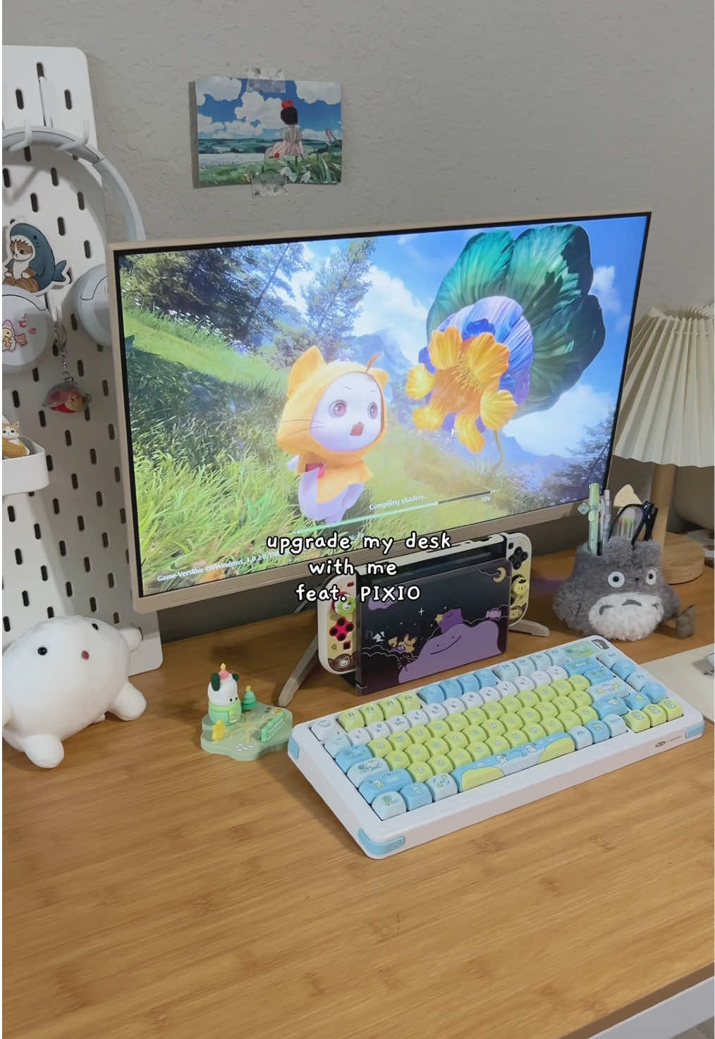 my dream monitor @Pixio Gaming 🖥️ in beige + infinity nikki! 🙈💕 #pixio #gamingmonitor #desksetup #deskaesthetic #cozygaming #GamingSetup #infinitynikki #techtok #TikTokShop #fypツ 