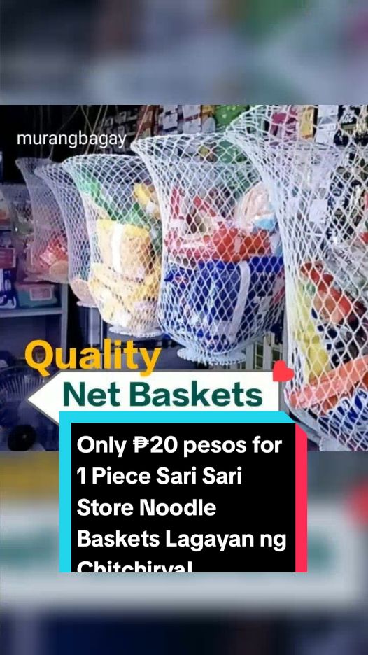 Only ₱20 pesos for 1 Piece Sari Sari Store Noodle Baskets Lagayan ng Chitchirya! Don't miss out! Tap the link below! #netbasketforsarisaristore #TikTokShop #tiktokfinds #TikTokFashion #tiktokph #tiktokaffiliate #LearnOnTikTok 