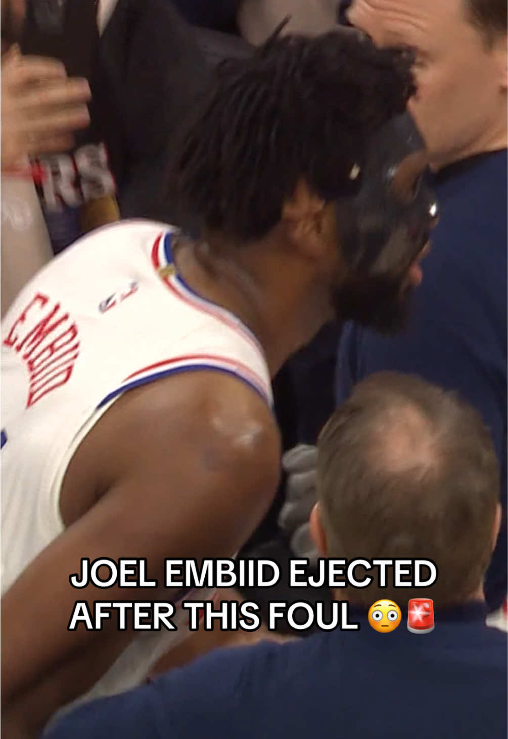 JOEL EMBIID WAS EJECTED AFTER THIS PLAY 😳 #joelembiid #NBA #76ers #hoops #ejected 