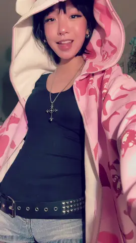 the cutest camo helly kitty jacket ever from @alielnosirrah ! use code “ABII” for 15% off 😋 #drafts 