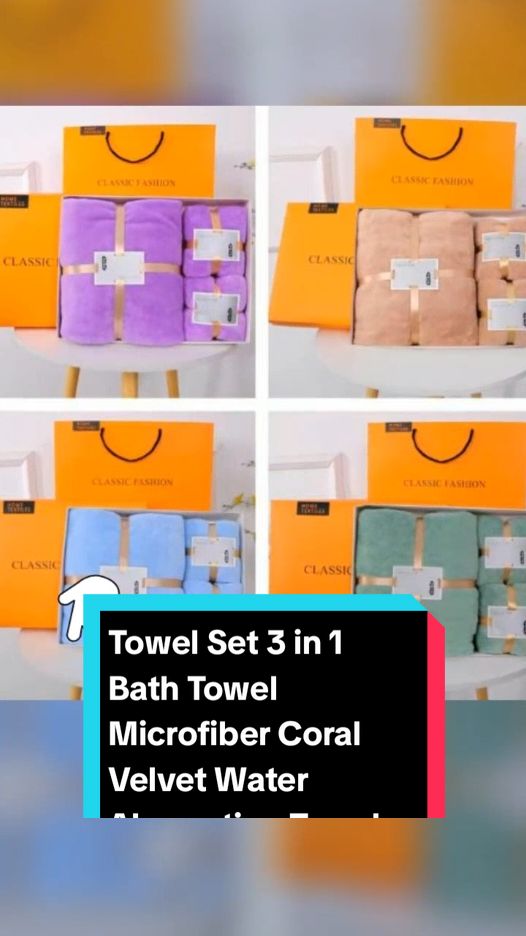 Towel Set 3 in 1 Bath Towel Microfiber Coral Velvet Water Absorption Towels With Gift Box Face Towel Price dropped to just ₱179 pesos! Don't miss out! Tap the link below! #bathtowelset #TikTokShop #tiktokfinds #TikTokFashion #tiktokph #tiktokaffiliate #LearnOnTikTok 