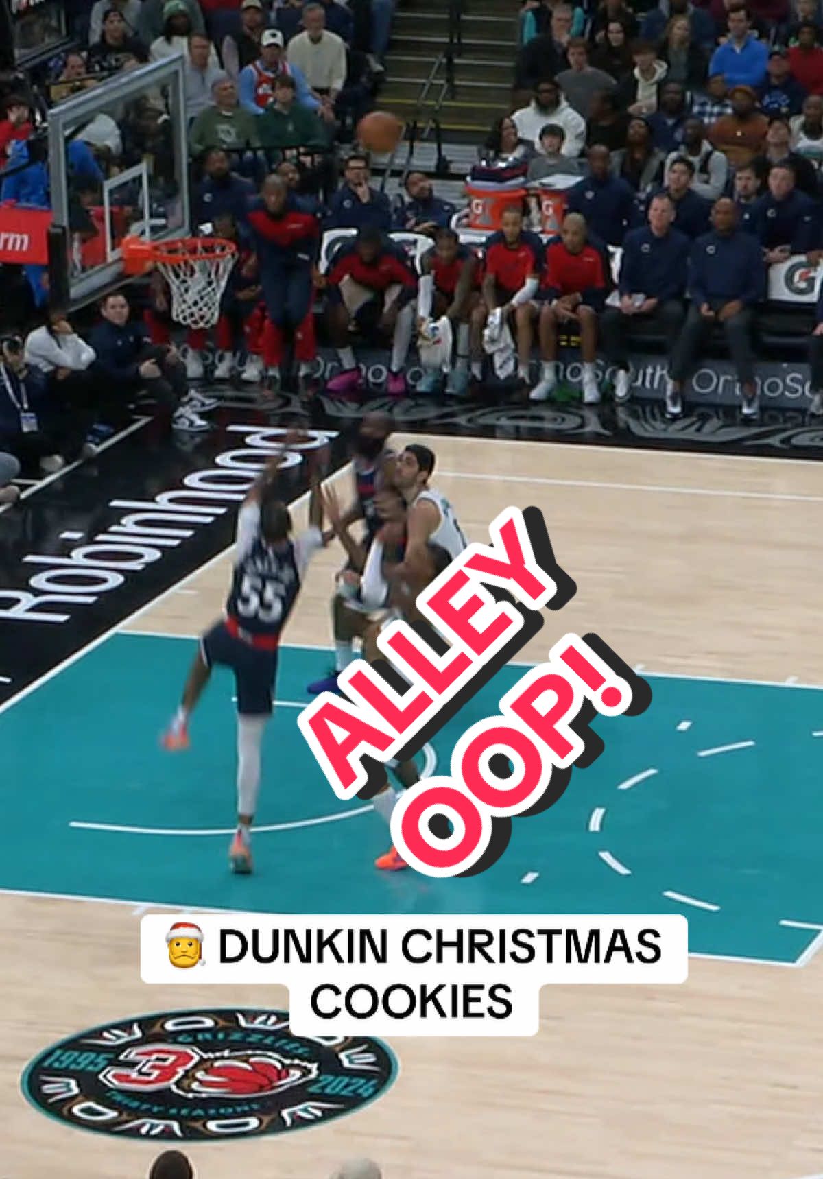 Dunkin the Christmas cookies #NBA #clippers #basketball #jamesharden #derrickjones #slam #dunk #alleyoop #highlight 