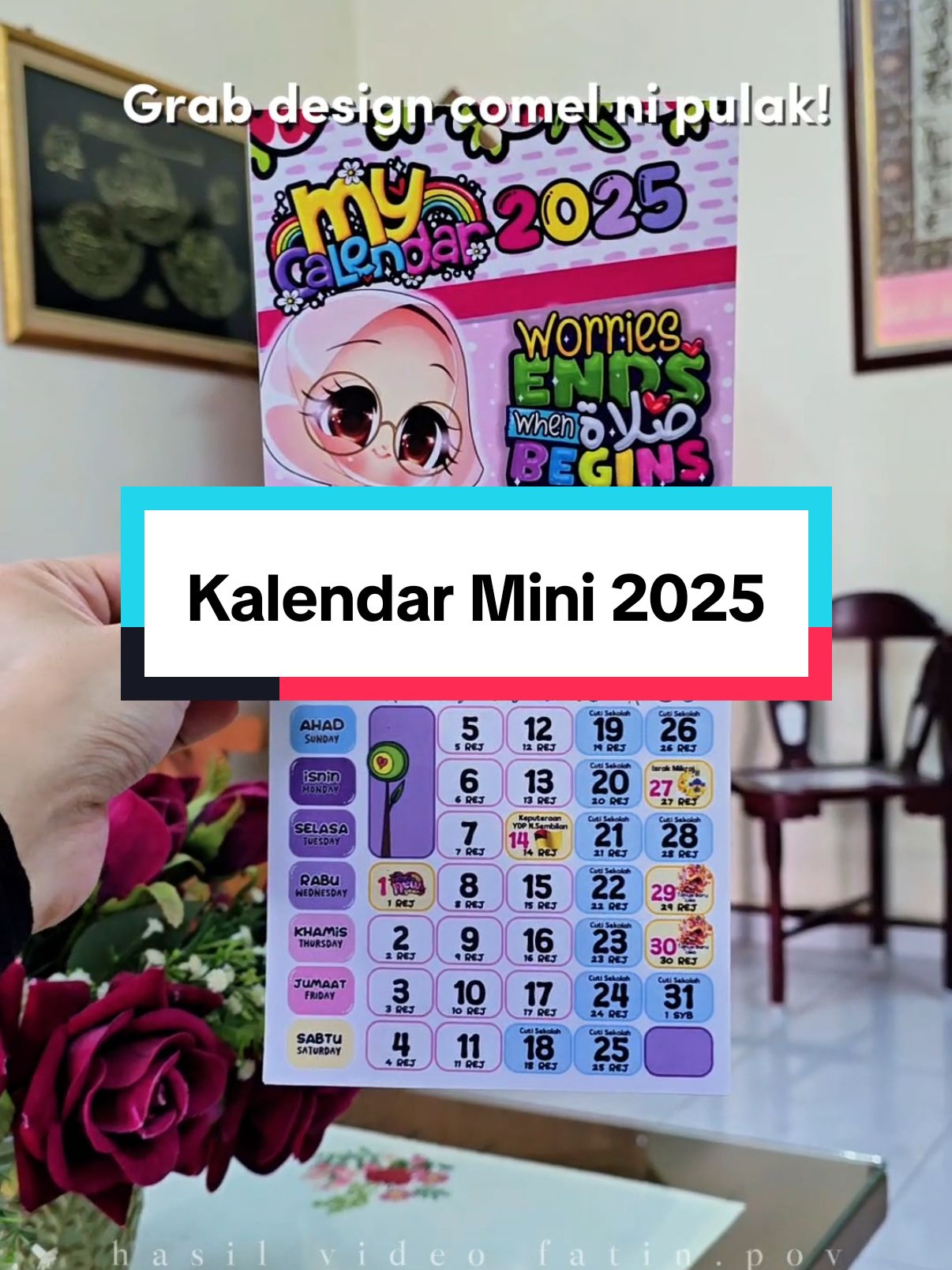 Kalendar mini design comel dan ceria 🤩 Boleh mix & match design lagi! #kalendar #kalendar2025 #kalendarkuda #kalendarkuda2025 #kalendarmini #kalendarcomel #kalendarcute 