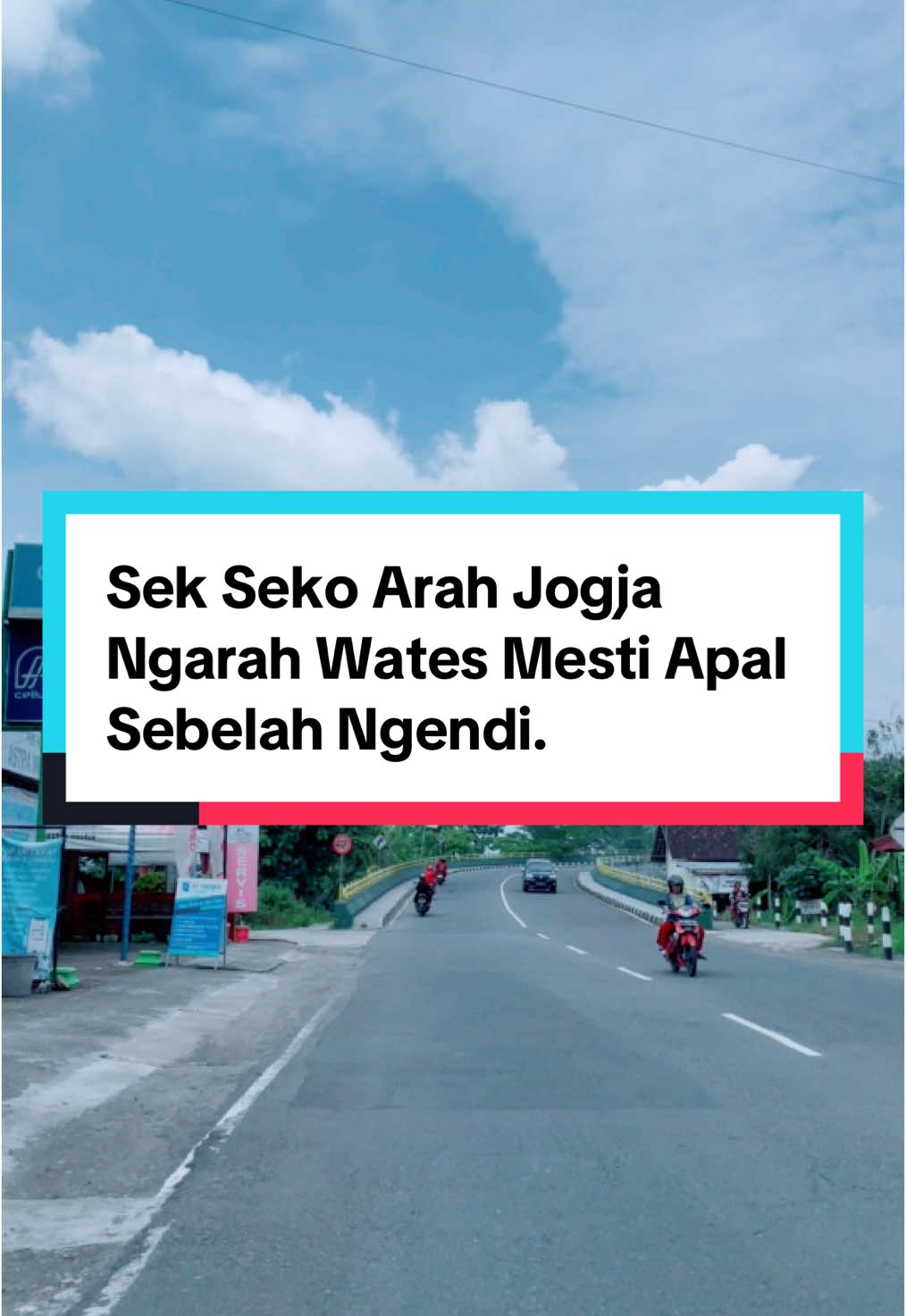 Otw jalur tes kelayakan shock motor, sek seko Jogja ngarah Wates mesti apal sebelah ngendi. Jolali di Follow @kulonprogoku.jogja di Share ya lur!! Sek lagi rantau oleh request nek kangen dalan desamu, Tag koncomu keluargamu ya oleh, Untuk beri info dan kerjasama bisa DM atau WA di link profil. #kulonprogoku #kulonprogo #panoramakulonprogo #sekitarkulonprogo #explorekulonprogo #kulonprogostory #seputarkulonprogo #wates #wateshits #jalanjalankulonprogo #pesonakulonprogo #temonkulonprogo #yia #bandarayia 