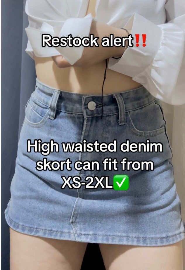 Replying to @Judy🌻 restock alert pa unahan sa pag check out super bilis ma sold out💗😩 #skort #denimskort #highwaistedskort #skorts #fashiontiktok #fyp #foryou 