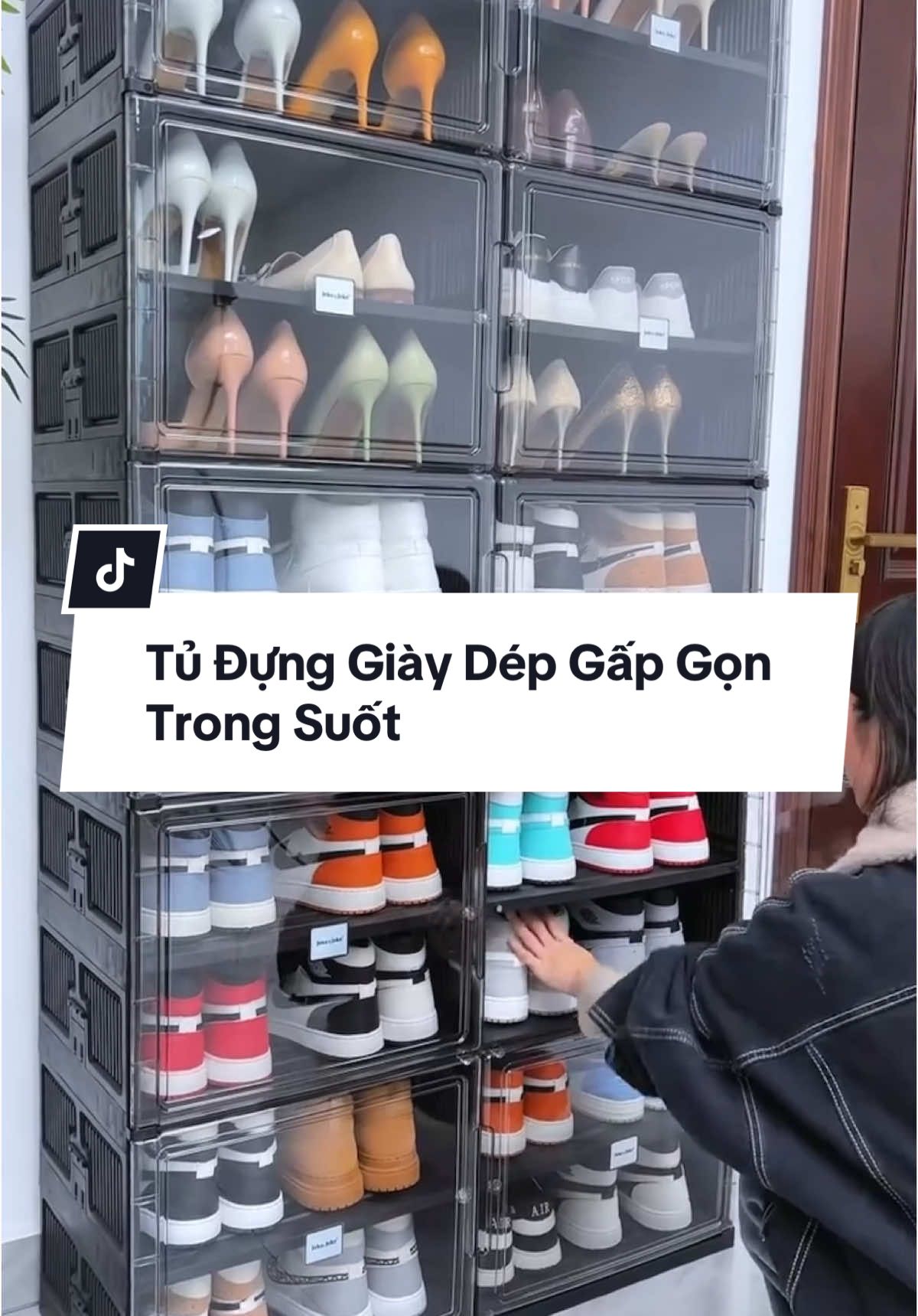 Tủ đựng giày, dép trong suốt gấp gọn #dogiadung8k #tugiaydep #tugiaygapgon 