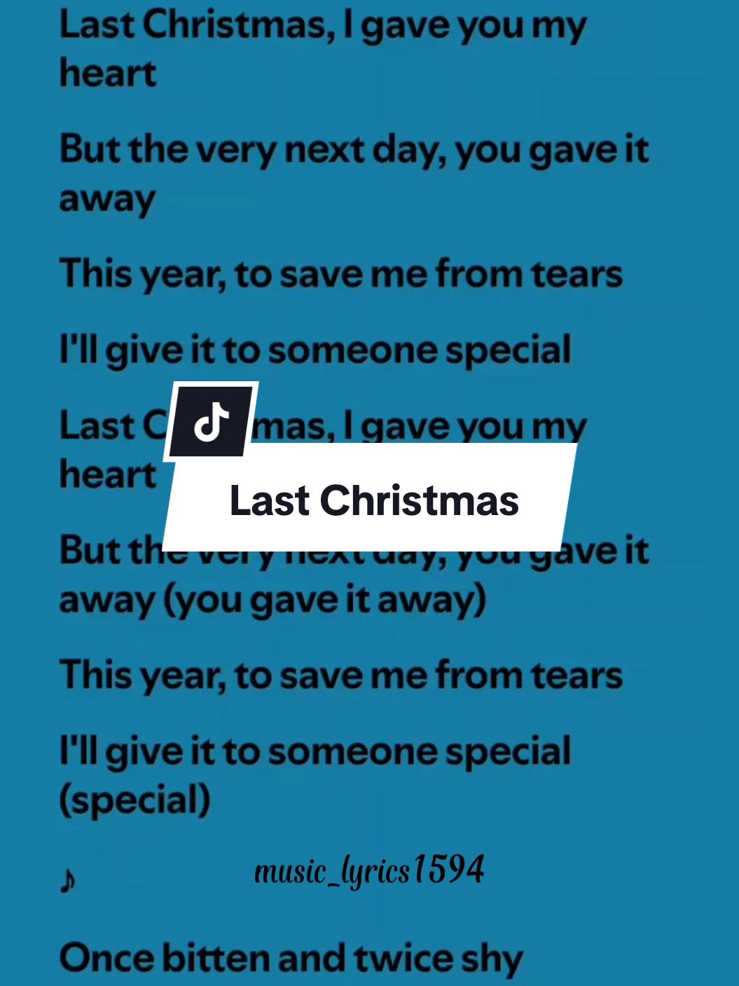 Last Christmas  lyrics by Wham! #spotify #lyrics #songlyrics #fyp #fullsong #lastchristmas #wham  #christmassong #popular #music_lyrics1594 