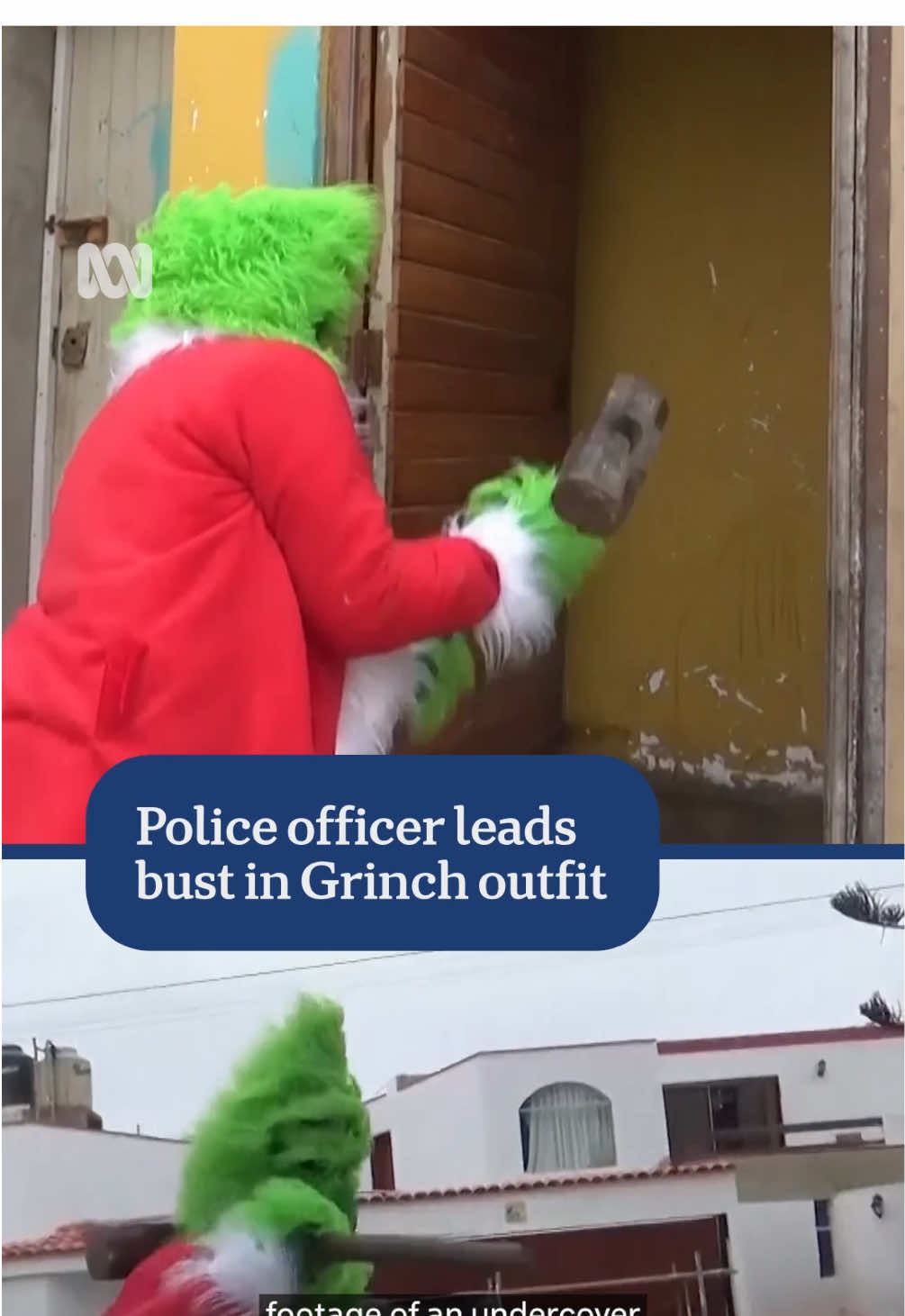 Peruvian police officers really getting into the Christmas spirit ...  To personalise your news & stay in the know, download the ABC News app via the link our bio.   Video by Lia Walsh and more online by Maddy Morwood.  #Grinch #Christmas #Xmas #Police