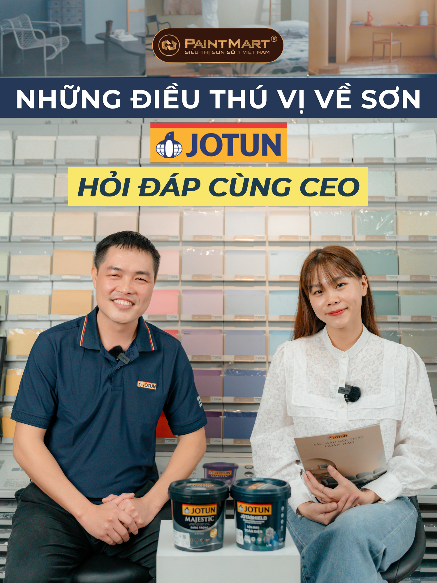 Hỏi đáp cùng CEO - Những điều thú vị về nhãn hàng sơn Jotun 1. Sơn Jotun là của nước nào 2. Sơn Jotun có mặt tại bao nhiêu quốc gia trên thế giới 3. Website chính thức của sơn Jotun tại Việt Nam là gì 4. Nhà máy sx sơn Jotun tại VN đặt tại địa chỉ nào 5. Một số công trình tiêu biểu sử dụng sơn Jotun 6. Sơn nội thất Jotun gồm những sản phẩm nào 7. Sơn ngoại thất Jotun gồm những sản phẩm nào 8. Bật mí là Sản phẩm của Jotun bán chạy nhất tại Paintmart 9. Cần tìm hiểu giá và chiết khấu sơn Jotun ở đâu 10. Điều gì làm cho nhãn hàng sơn Jotun rất nổi tiếng không chỉ ở VN mà còn trên toàn thế giới 11. Tại sao khách hàng nên chọn Paintmart để mua sơn Jotun? #paintmart #jotun