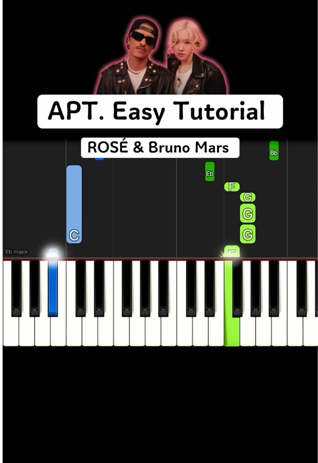 APT. (Piano Tutorial) #apt #BrunoMars #ROSÉ #pianotutorial #pianolesson #cover #trending