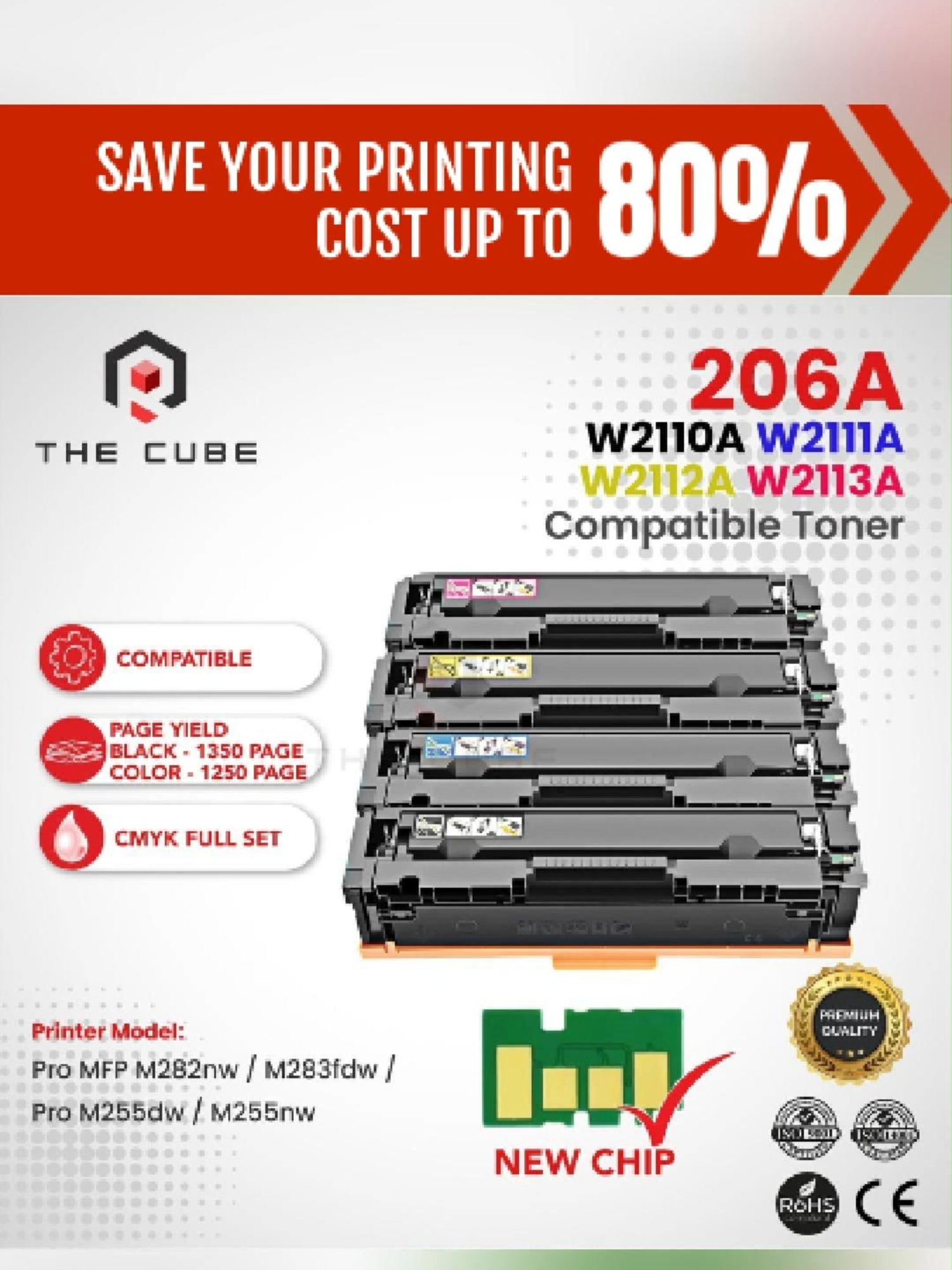 Premium Plus Compatible HP 206A W2110A W2111A W2112A W2113A Colour Toner Cartridge #hp206a #tonerhp #compatibletoner #lasertoner #tonercartridge #tonerprinter #viral #fyp