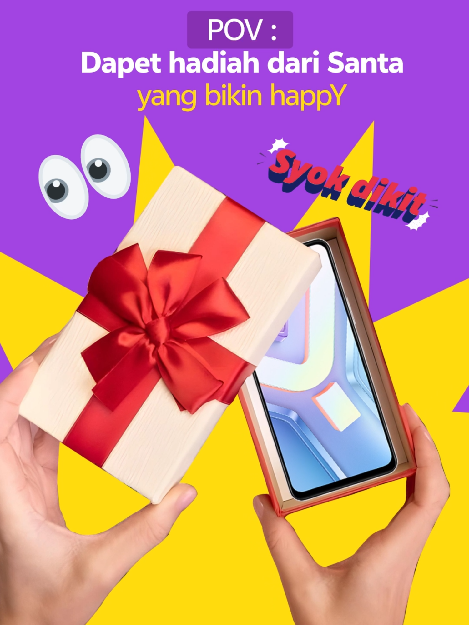 Siapa yang gak seneng dapet hadiah hape pas natal, apalagi hapenya #vivoY19s 🥳 Hape yang #GakHabisHabis kuatnya, udah ada SGS Drop Certification, cocok banget untuk dipakai sehari-hari 💪