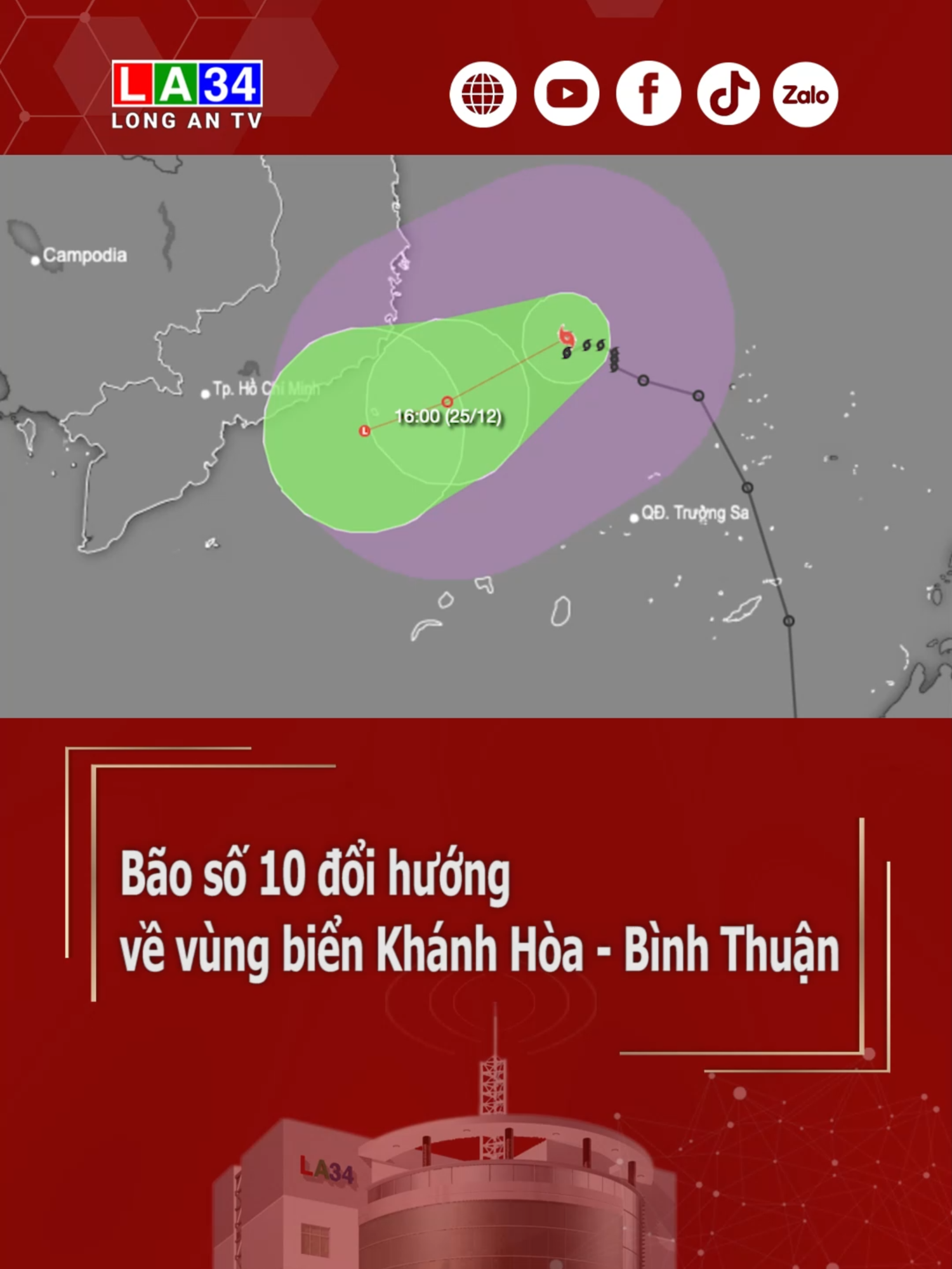 Bão số 10 đổi hướng về vùng biển Khánh Hòa - Bình Thuận #dubaothoitiet #thoitiet #longantv #tiktoknews #new #socialnews #tintuc #mcv #62longan