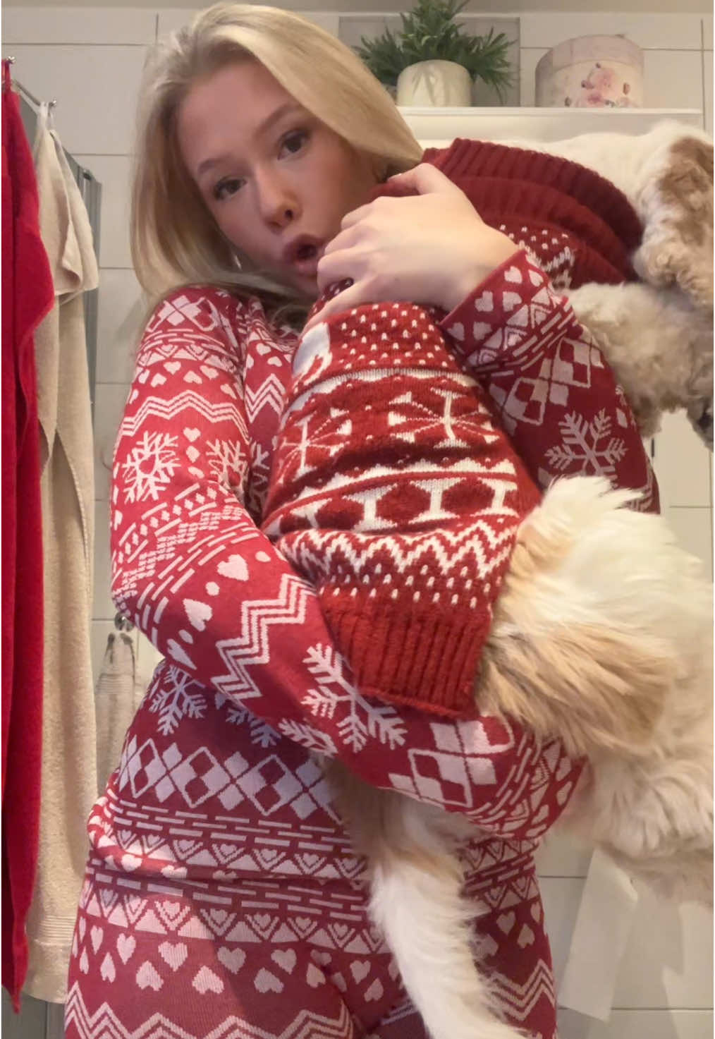 Matchiiii❤️❤️ #dogsoftiktok #fyp #fördig #christmas #pjs #cozy 