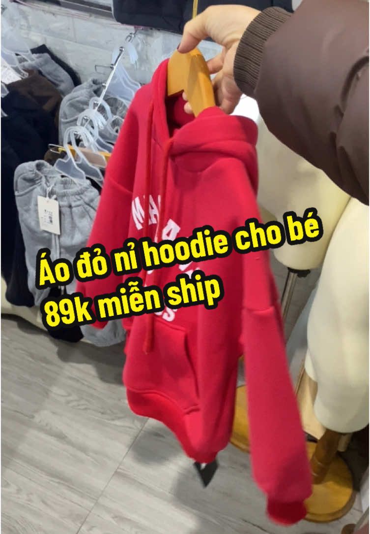 Áo nỉ đỏ hoodie cho bé#aonihoodiechobe