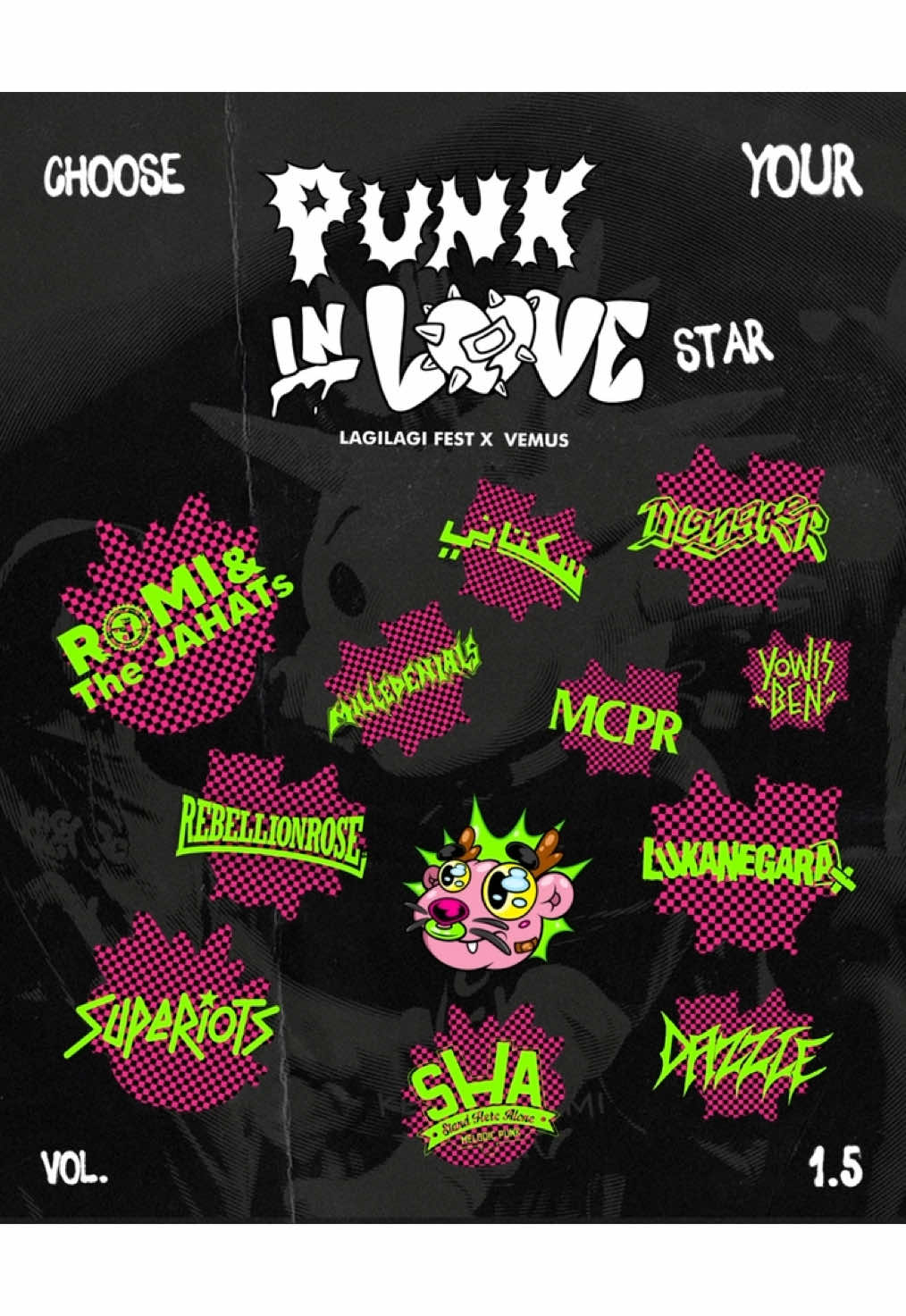 Coba deh pada komen dibawah Men!! 🙌🏻 Siapa Punk in Love Star kalian di antara pilihan kurator kami? Atau kalau kalian ada jagoan selain itu, tunjukin men! 🖤 #PunkInLove #LagiLagiFestival #LagiLagiFestivalSemarang #LagiLagiFest2025 