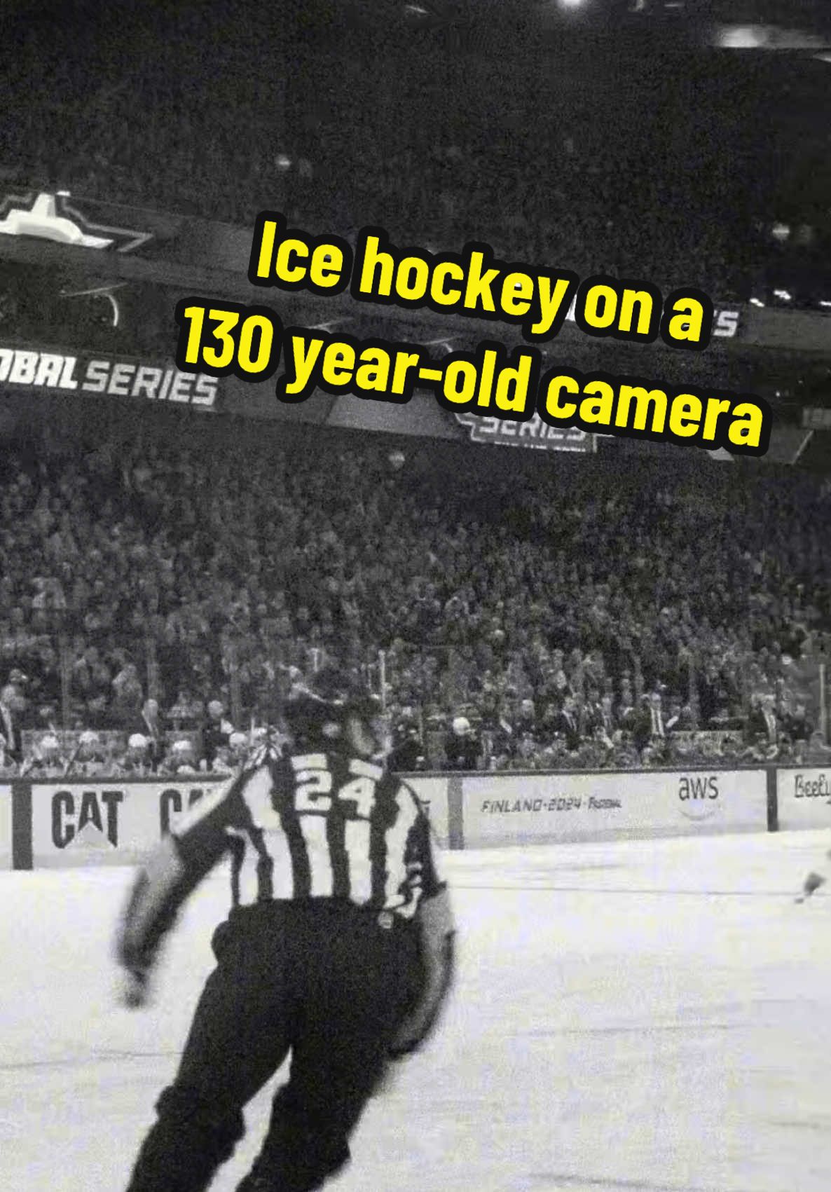 Ice hockey shot on a 130 year-old panoramic camera 🏒🎞️ do you like the results? #expiredfilmclub  Big thanks to @NHL Europe for having me along to shoot this game 🫶 Film/developing/scanning from @Analogue Wonderland 