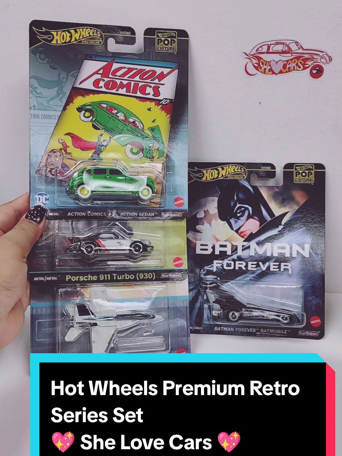 Unboxing Hot Wheels Premium 🔥  Retro Series Set  *Batman Forever Batmobile 🦇  *Action Comic #1 Action Sedan  *Cyber Punk Porsche 911 Turbo 930 *Top Gun Maverick Super Hornet Available for collection and purchase *At 🤩🔥🔥🔥🔥 She Love Cars,  The Diecast Center, 16 Collyer Quay, # 02 -01 Singapore 049318 and  *The Diecast Center Warehouse /Toys King Warehouse address IMM Shopping Mall # 05 -15 Follow SLC telegram channel : https://t.me/shelovecars Instagram : @followers she_love_cars https://www.instagram.com/she_love_cars?igsh=YWNpcGwzaXNpNmNj #shelovecars #toysking #thediecastcenter #hotwheels #hotwheelspremium #hotwheelssingapore  #hotwheelsfastandfurious #mattel  #hotwheelsworld #hotwheelscollection  #mattel #mattelcreations  #hotwheelsshop #minigt  #hotwheelscollectors  #hotwheelssg #hotwheelsworldwide  #capcut  #joy #toyshop #diecasttoys #diecast #cyberpunk #batman #actioncomics #topgun #porsche #batmanforever   #hotwheelspremium 