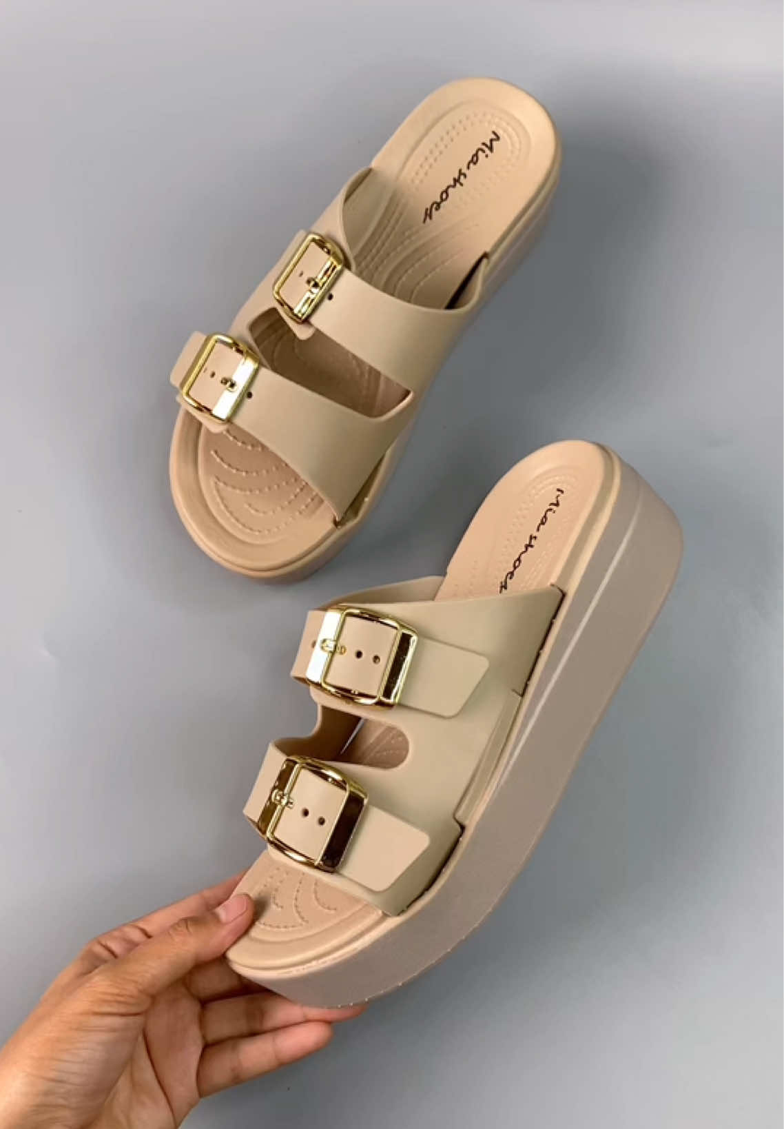 two strap rubber women sandals✨ #sandals #thicksolesandals #wedgesandals #rubbersandals #koreansandals #miashoes  #affordablesandals #affordable 