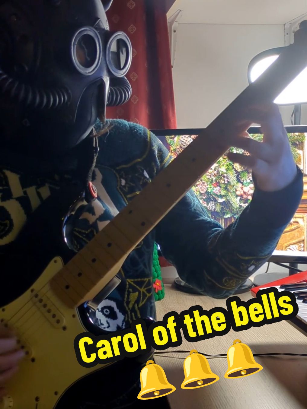 Until Ghost makes a Christmas album, I'm doing it myself! 🔔 #christmas #carolofthebells #ghostbc #thebandghost #namelessghouls #prequelle #yamahareface #cardinalcopia #music #musiciansoftiktok #cover #masktok 