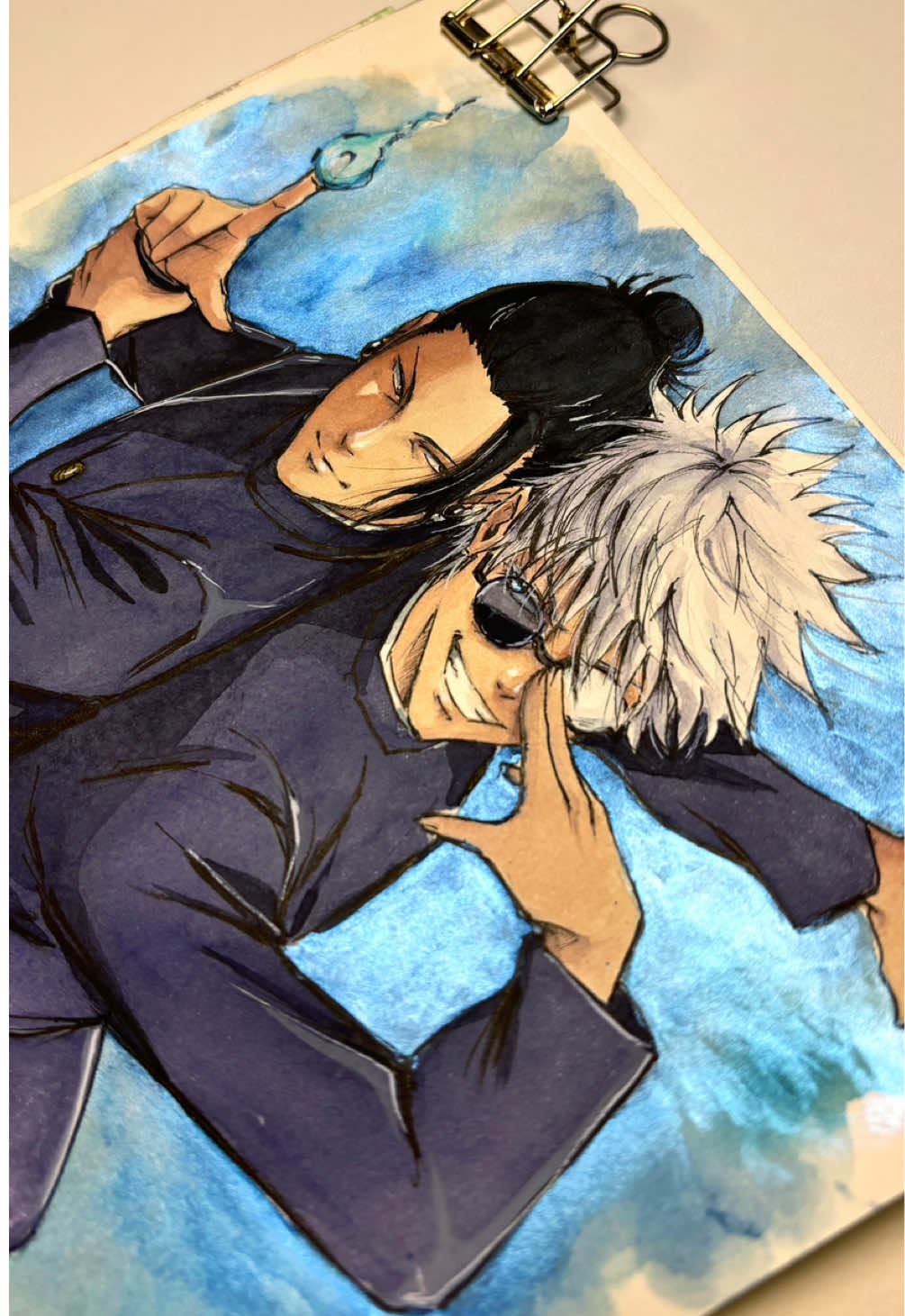 🤍🖤 #gojo #gojosatoru #geto #getousuguru #jujutsukaisen #jjk #jujutsukaisenfanart #anime #animefanart #animedrawing #animeart #art #artist #artwork #watercolor #ink #inkart #explore #fyp 