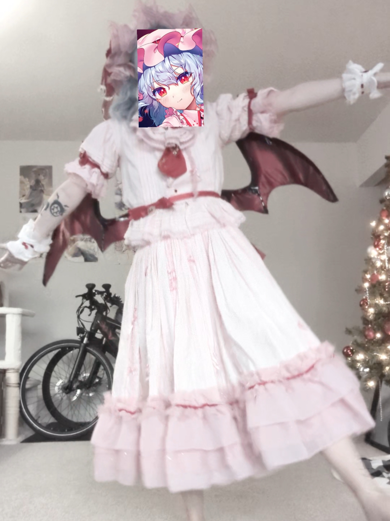 remilia does Tetris dance ᗜˬᗜ (ignore the feet) #remiliascarlet #touhouproject #touhoucosplay 