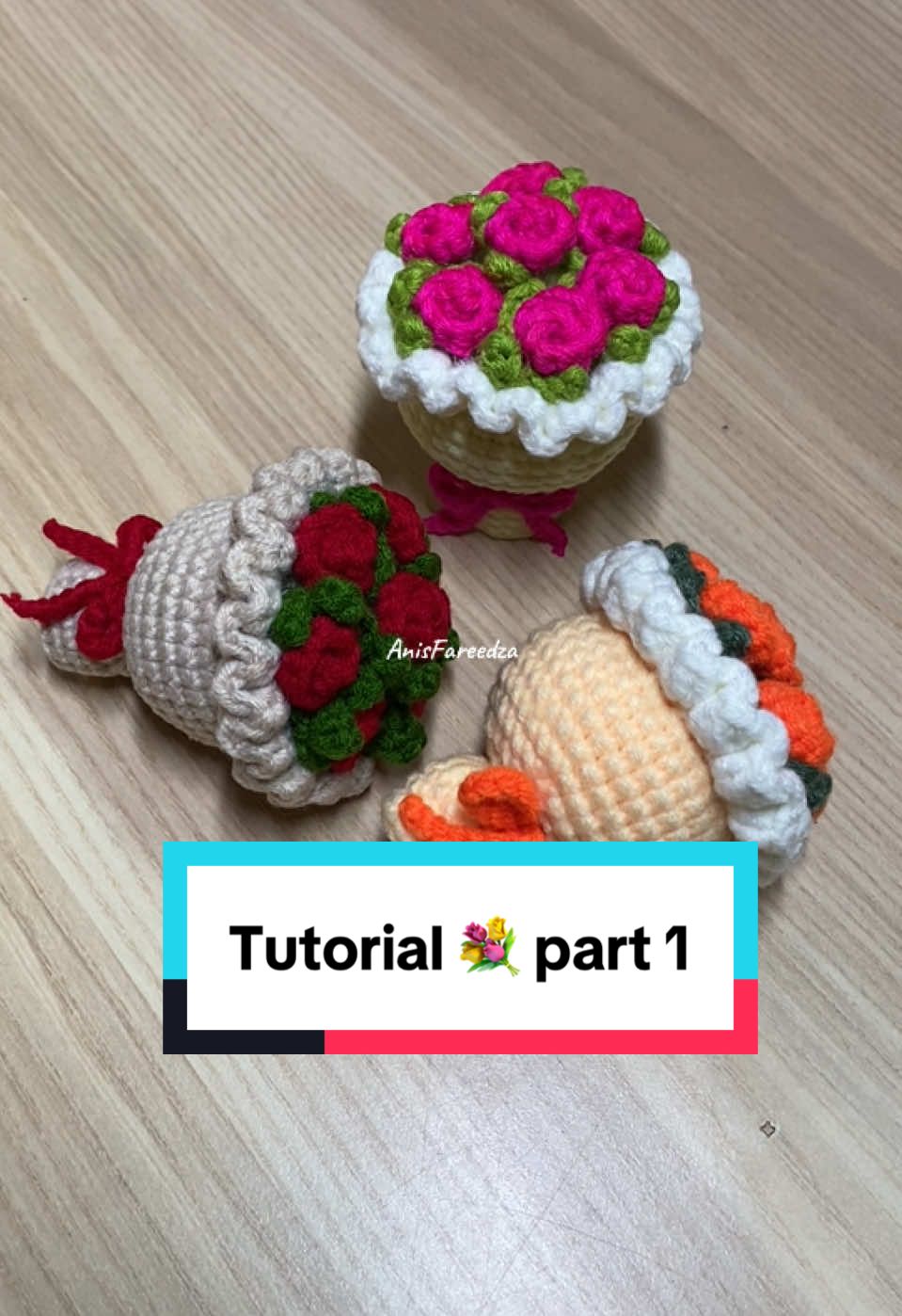 Bouquet tutorial part 1 #bismillahirrahmanirrahim #kakniscrochet #af_anisfareedza #handmadebyaf #alhamdulillah❤️ #amigurumi #tutorialcrochet #bouquettutorial 