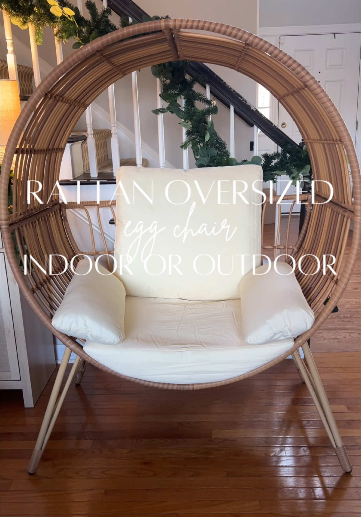 The chair of my dreams! Fantasic quality, easy to build and can go indoors or outdoors! The oversized egg chair is a 10/10! #eggchair #chair #chairs #accentchair #indoor #outdoorchair #outdoorchairs #patio #frontporch #frontporchdecor #springcleaning #springdecor #rattan #rattanfurniture #rattanfinds #oversized #oversizedchair #eggchairlife #chairsoftiktok #cushions #tts #TikTokShop #tiktokshopping #musthave #musthaves #furniturefinds #furniture #circlechair #boho #bohochair #bohemian 