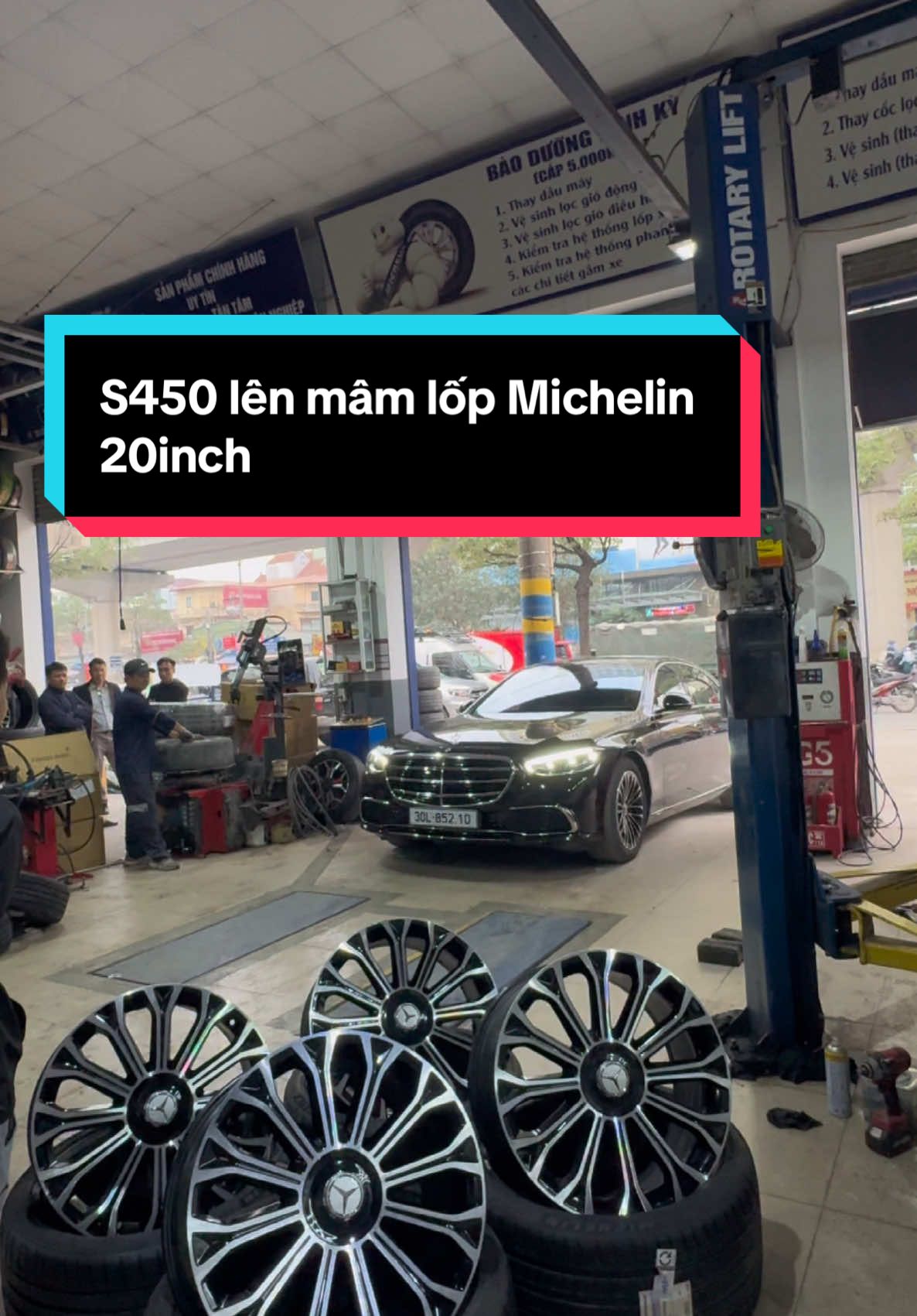 #s450luxury2022 #s450maybach  #w223sclass #michelincarservice  #michelinmanhdung  Độ mâm cho S450 lên 20inch kèm lốp Michelin 