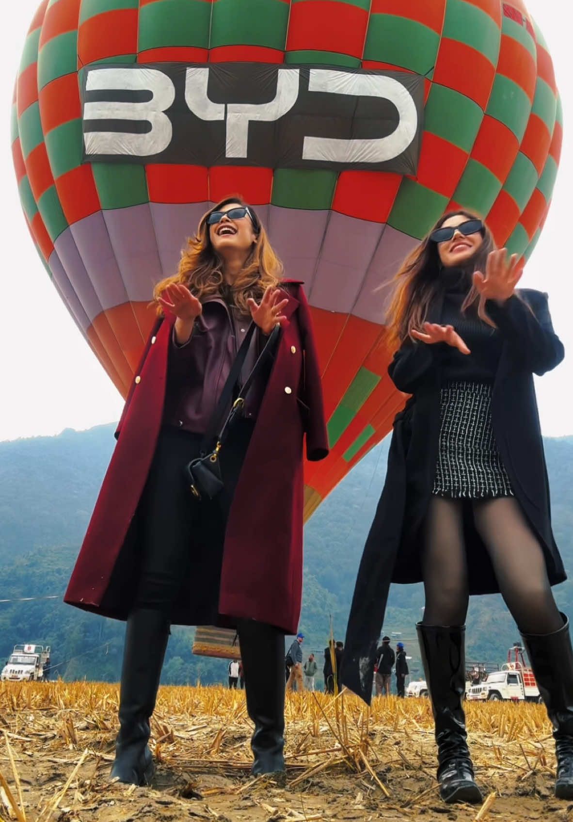 @itsroneeshma first TikTok shot in public ✔️ Hoping my brother doesn’t see this 🤣 #fyp #byd #hotairballoon #balloonnepal #pokhara #bydcimex #bydm6 #bydnepal 