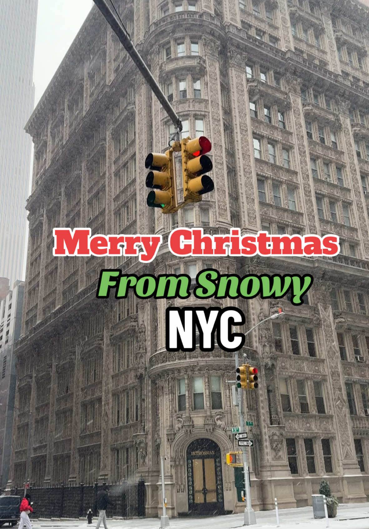 Merry Christmas Everyone 🥰🎄 We are having a white Christmas in NYC ☃️ All clips are taken today - December 24, 2024! #christmasinnewyork #frozen #nyc #rickefellercenter 