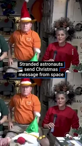 Butch Wilmore and Suni Williams are still stuck in space, so they and the rest of the crew on the International Space Station have sent a Christmas message back down to Earth. After further delays to their rescue mission, they're now expected to return by April. Suni said 'it's a great time of year up here.' #fyp#nasa#space#butchwilmore#suniwilliams#spacex#boeing#iss#internationalspacestation#astronaut#christmas#stuck#stranded#spacecraft#news#newstok