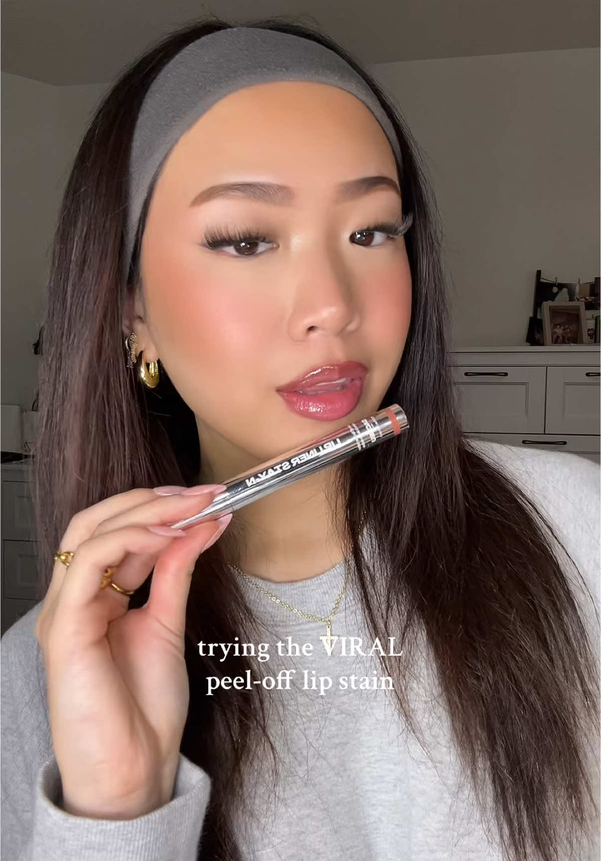 shade P-inked @SACHEU Beauty US #lips #lipcombo #lipstain #lipcombotutorial #fyp #foryou