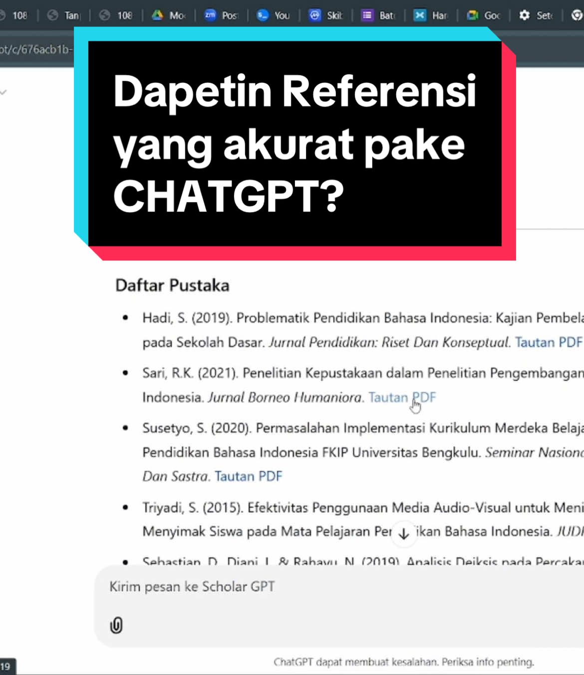 Kata siapa referensi dri ChatGPT Palsu? ini dia cara terbaru biar referensinya akurat! #mantrachatgpt #ai #skripsi #chatgpt #fyp #referensi #daftarpustaka 