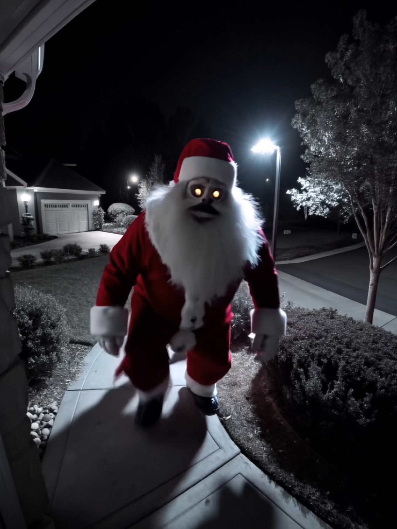 Terrifying Santa Claus caught on CCTV #scary #ai #santaclaus #horror